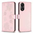 For OPPO A78 5G Four-leaf Embossed Leather Phone Case(Pink) - 1