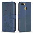 For OPPO A92 / A72 / A52 Four-leaf Embossed Leather Phone Case(Blue) - 1