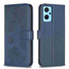 For OPPO A94 4G / Reno5 F / F19 Pro Four-leaf Embossed Leather Phone Case(Blue) - 1