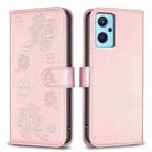 For OPPO A94 4G / Reno5 F / F19 Pro Four-leaf Embossed Leather Phone Case(Pink) - 1