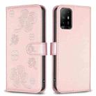 For OPPO A94 5G / Reno5 Z / F19 Pro+ Four-leaf Embossed Leather Phone Case(Pink) - 1