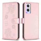 For OPPO A96 5G / Reno7 Z Four-leaf Embossed Leather Phone Case(Pink) - 1