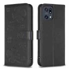 For OPPO Find X5 Pro Four-leaf Embossed Leather Phone Case(Black) - 1