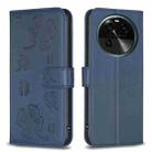 For OPPO Find X6 Four-leaf Embossed Leather Phone Case(Blue) - 1