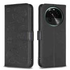 For OPPO Find X6 Four-leaf Embossed Leather Phone Case(Black) - 1