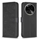 For OPPO Find X6 Pro Four-leaf Embossed Leather Phone Case(Black) - 1