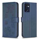 For OPPO Reno7 5G / Find X5 Lite Four-leaf Embossed Leather Phone Case(Blue) - 1