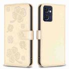For OPPO Reno7 5G / Find X5 Lite Four-leaf Embossed Leather Phone Case(Gold) - 1