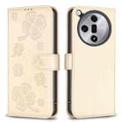 For OPPO Find X7 Four-leaf Embossed Leather Phone Case(Gold) - 1