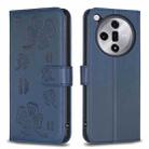 For OPPO Find X7 Ultra Four-leaf Embossed Leather Phone Case(Blue) - 1