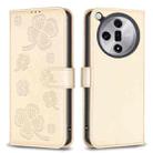For OPPO Find X7 Ultra Four-leaf Embossed Leather Phone Case(Gold) - 1