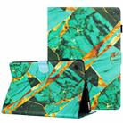 For Lenovo Tab M10 Plus Marble Pattern Stitching Smart Leather Tablet Case(Gold Green) - 1