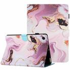 For Lenovo Tab M10 Plus Marble Pattern Stitching Smart Leather Tablet Case(Gold Pink) - 1