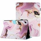 For Huawei MatePad T 10s / T 10 Marble Pattern Stitching Leather Tablet Case(Gold Pink) - 1