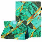For 10 inch Universal Marble Pattern Stitching Leather Tablet Case(Gold Green) - 1