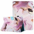 For 10 inch Universal Marble Pattern Stitching Leather Tablet Case(Gold Pink) - 1