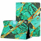 For iPad 10.2 2020 / 2019 Marble Pattern Stitching Smart Leather Tablet Case(Gold Green) - 1