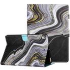 For iPad 10.2 2020 / 2019 Marble Pattern Stitching Smart Leather Tablet Case(Black Gold) - 1