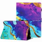 For iPad 10.2 2020 / 2019 Marble Pattern Stitching Smart Leather Tablet Case(Purple Blue) - 1