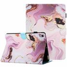 For iPad 10th Gen 10.9 2022 Marble Pattern Stitching Smart Leather Tablet Case(Gold Pink) - 1