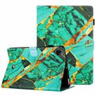 For iPad 11 Pro 2024 / 2020 / Air 4 10.9 Marble Pattern Stitching Smart Leather Tablet Case(Gold Green) - 1