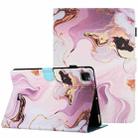 For iPad 11 Pro 2020 / Air 4 10.9 Marble Pattern Stitching Smart Leather Tablet Case(Gold Pink) - 1