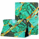 For iPad mini 5 / 4 / 3 / 2 / 1 Marble Pattern Stitching Smart Leather Tablet Case(Gold Green) - 1