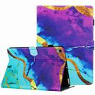 For iPad mini 6 Marble Pattern Stitching Smart Leather Tablet Case(Purple Blue) - 1