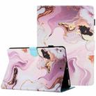 For Samsung Galaxy Tab A7 Lite T220 Marble Pattern Stitching Leather Tablet Case(Gold Pink) - 1