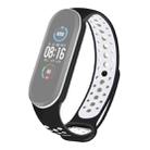 For Xiaomi Mi Band 5 Two-tone Silicone Breathable Watch Band(Black White) - 1