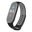For Xiaomi Mi Band 5 Two-tone Silicone Breathable Watch Band(Black Gray) - 1