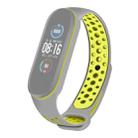 For Xiaomi Mi Band 5 Two-tone Silicone Breathable Watch Band(Grey Lime) - 1