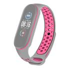 For Xiaomi Mi Band 5 Two-tone Silicone Breathable Watch Band(Gray Pink) - 1