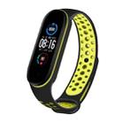 For Xiaomi Mi Band 5 Two-tone Silicone Breathable Watch Band(Black Lime) - 1