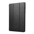 For Samsung Galaxy Tab S10 FE+ 3-Fold Pure Color TPU Leather Tablet Case with Pen Slot(Black) - 2