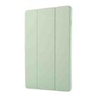 For Samsung Galaxy Tab S10 FE+ 3-Fold Pure Color TPU Leather Tablet Case with Pen Slot(Green) - 2