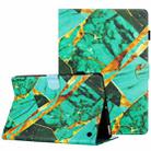 For Amazon Kindle Fire 7 2022 Marble Pattern Stitching Smart Leather Tablet Case(Gold Green) - 1