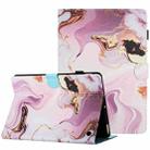 For Amazon Kindle Fire 7 2022 Marble Pattern Stitching Smart Leather Tablet Case(Gold Pink) - 1