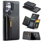 For Samsung Galaxy S23 Ultra DG.MING M5 Series Zip RFID Multi Card Detachable Leather Phone Case(Black) - 1