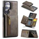 For Samsung Galaxy S23 Ultra DG.MING M5 Series Zip RFID Multi Card Detachable Leather Phone Case(Coffee) - 1