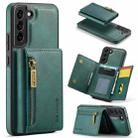 For Samsung Galaxy S22+ DG.MING M5 Series Zip RFID Multi Card Detachable Leather Phone Case(Green) - 1