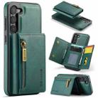 For Samsung Galaxy S23+ DG.MING M5 Series Zip RFID Multi Card Detachable Leather Phone Case(Green) - 1