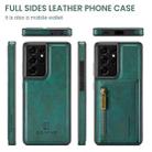 For Samsung Galaxy S21 Ultra DG.MING M5 Series Zip RFID Multi Card Detachable Leather Phone Case(Green) - 2