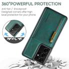 For Samsung Galaxy S21 Ultra DG.MING M5 Series Zip RFID Multi Card Detachable Leather Phone Case(Green) - 6