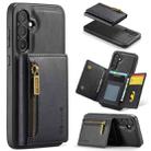 For Samsung Galaxy S23 FE 5G DG.MING M5 Series Zip RFID Multi Card Detachable Leather Phone Case(Black) - 1