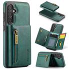 For Samsung Galaxy S23 FE 5G DG.MING M5 Series Zip RFID Multi Card Detachable Leather Phone Case(Green) - 1