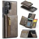 For Samsung Galaxy S22 Ultra DG.MING M5 Series Zip RFID Multi Card Detachable Leather Phone Case(Coffee) - 1