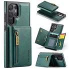 For Samsung Galaxy S22 Ultra DG.MING M5 Series Zip RFID Multi Card Detachable Leather Phone Case(Green) - 1