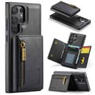 For Samsung Galaxy S24 Ultra 5G DG.MING M5 Series Zip RFID Multi Card Detachable Leather Phone Case(Black) - 1