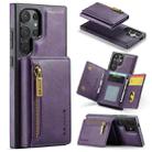 For Samsung Galaxy S24 Ultra 5G DG.MING M5 Series Zip RFID Multi Card Detachable Leather Phone Case(Purple) - 1